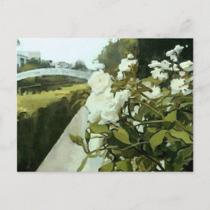 Venice-Kanäle Rosen mit Sanduhr-Hintergrund Postka Postkarte