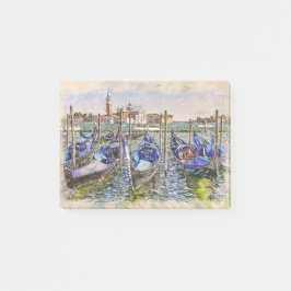 Venice Port Blue Boote Post-it Klebezettel