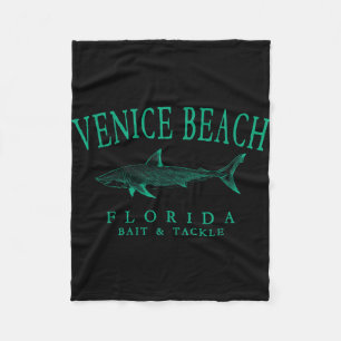 Venice Strand Florida Hai vintage Angeln teal Fleecedecke