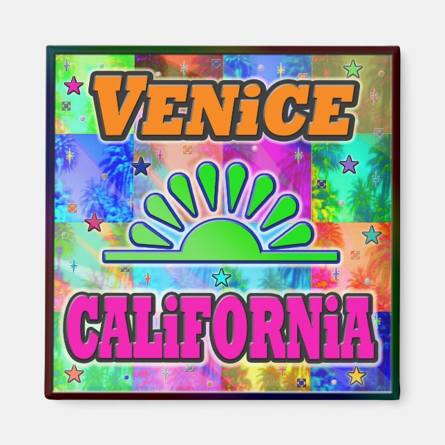 Venice Sun & Palms Magnet (Vorne)