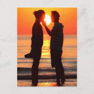 VENICE SUNSET AM LIDO BEACH POSTKARTE