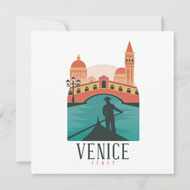 Venice Vintage Travel Karte (Vorderseite)