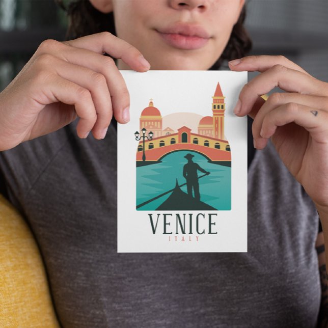 Venice Vintage Travel Postkarte (venice italy vintage travel postcard)