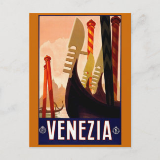 "Venice" Vintages italienisches Reiseplakat Postkarte