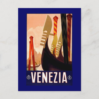 "Venice" Vintages italienisches Reiseplakat Postkarte
