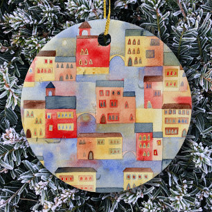 Venice Watercolor Keramik Ornament