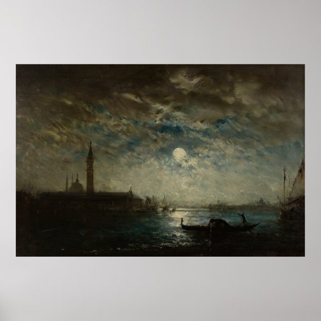 Venise et le Campanile au Clair de Lune Poster (Vorne)