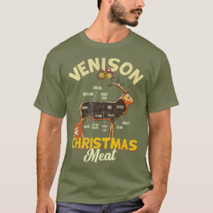 Venison Fleisch Diagramm das Weihnachtsfleisch Hir T-Shirt