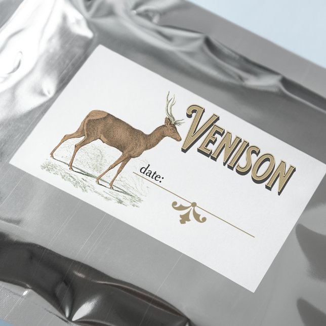 Venison Label für Zuhause-Gefrierschrank Rechteckiger Aufkleber (Von Creator hochgeladen)