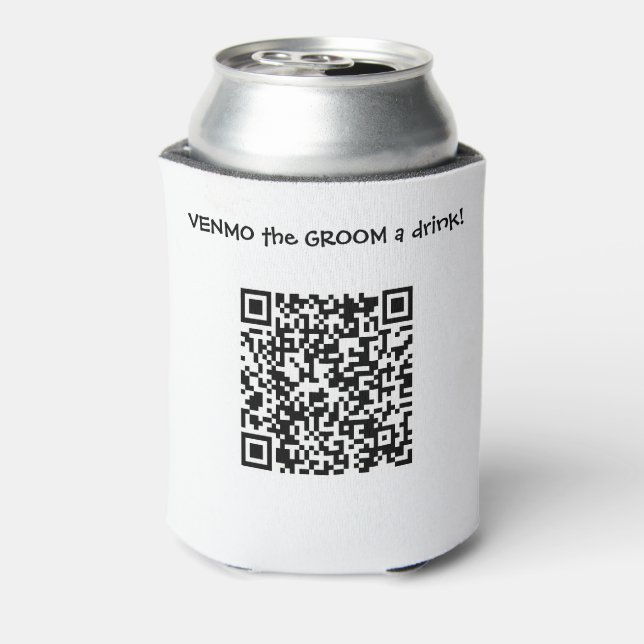 Venmo der GROOM A Drink Custom QR Code Dosenkühler (Kanne Rückseite)