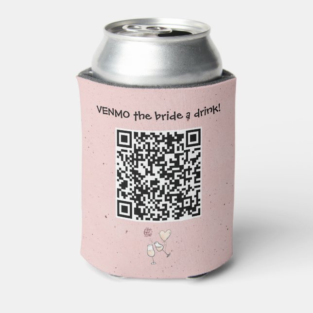 Venmo die Braut A Drink Custom QR Code Dosenkühler (Kanne Rückseite)