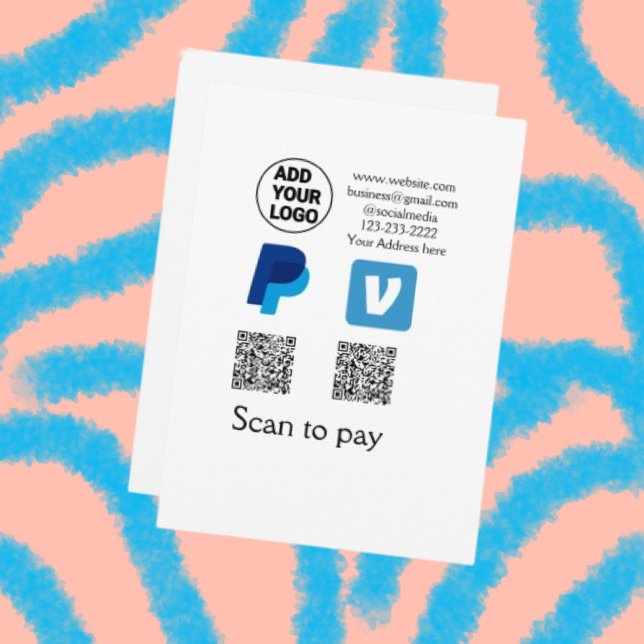 Venmo paypal scan to pay add q r code logo text na einladung (Von Creator hochgeladen)