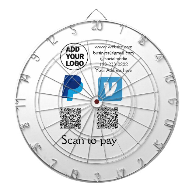 Venmo PayPal-Scan zu zahlen q oder Code-Logo-Text Dartscheibe (vorne)