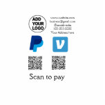 Venmo PayPal-Scan zu zahlen q oder Code-Logo-Text Freistehende Fotoskulptur<br><div class="desc">einfache Visitenkarte</div>