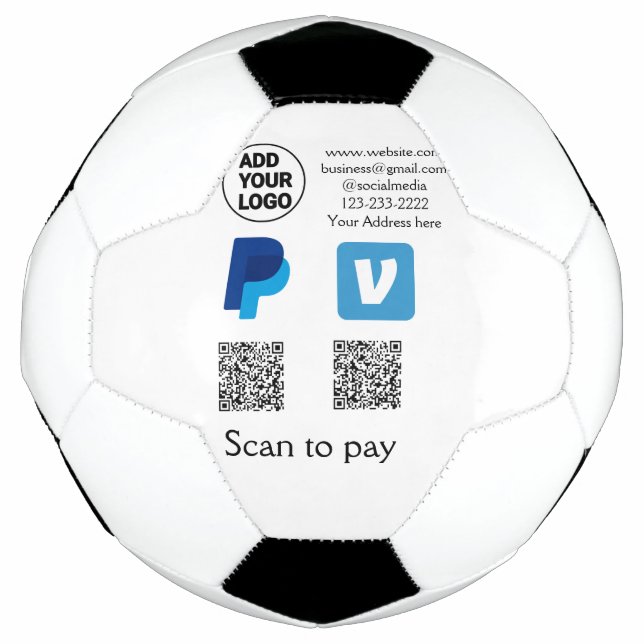 Venmo PayPal-Scan zu zahlen q oder Code-Logo-Text Fußball (Vorderseite)