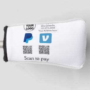 Venmo PayPal-Scan zu zahlen q oder Code-Logo-Text Golf Headcover
