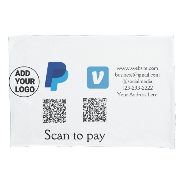Venmo PayPal-Scan zu zahlen q oder Code-Logo-Text Kissenbezug (Vorderseite)