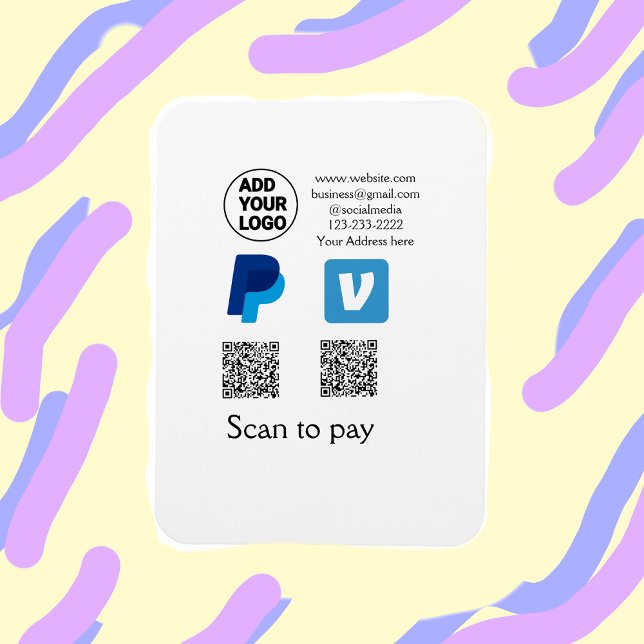 Venmo PayPal-Scan zu zahlen q oder Code-Logo-Text Magnet (Von Creator hochgeladen)