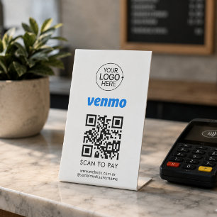 Venmo QR-Code kontaktlose Zahlung Logo hinzufügen Sockelschild
