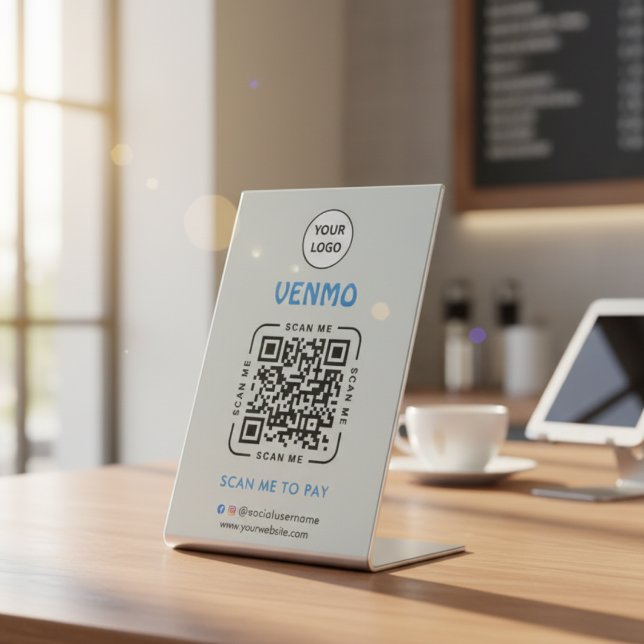 Venmo QR Code Payment | Scan to Pay Business Logo Sockelschild (Von Creator hochgeladen)