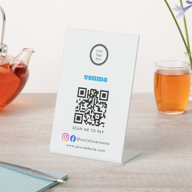 Venmo QR Code Payment | Scan to Pay Business Logo Sockelschild (In SItu)