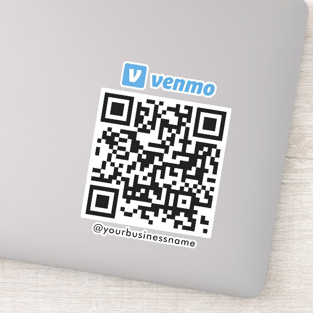 Venmo QR Code Payment Scan zu bezahlen weiß Aufkleber (Detail)