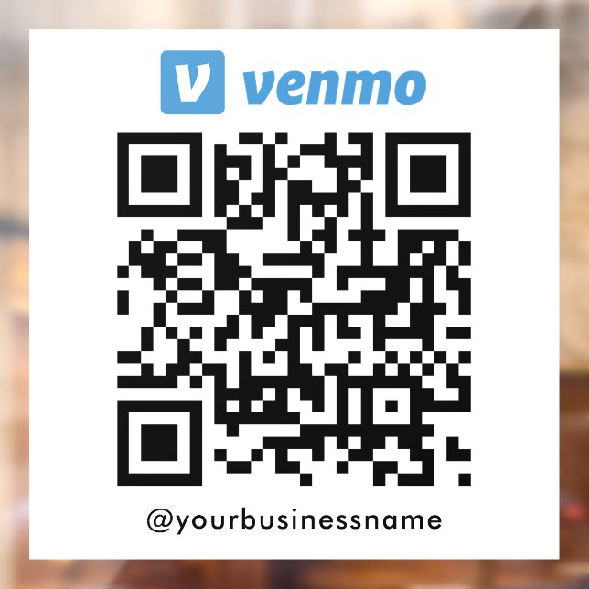 Venmo QR Code Payment Scan zu bezahlen weiß Fensteraufkleber (Blatt 2)