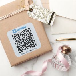 Venmo QR Code Payment Scan zu zahlen Soft Navy Quadratischer Aufkleber