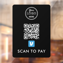Venmo QR Code Scan zur Bezahlung moderner Logo sch Fensteraufkleber