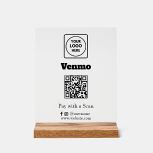 Venmo QR-Code   Scannen zum Bezahlen mit individue Acrylschild