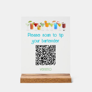 Venmo QR Code Tipp-Zeichen Acrylschild