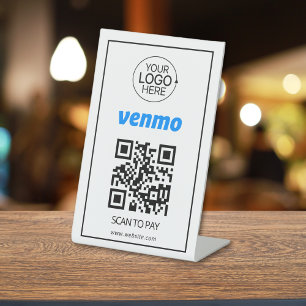 Venmo QR Code Zahlung Hinzufügen Logo kontaktlos Sockelschild