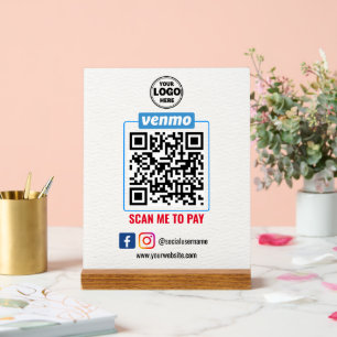 Venmo QR Code Zahlung   Recherche, um Unternehmen  Acrylschild