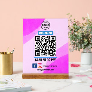 Venmo QR Code Zahlung   Recherche, um Unternehmen  Acrylschild