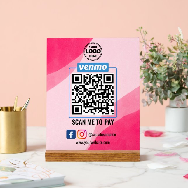 Venmo QR Code Zahlung | Recherche, um Unternehmen  Acrylschild (Hochzeit)