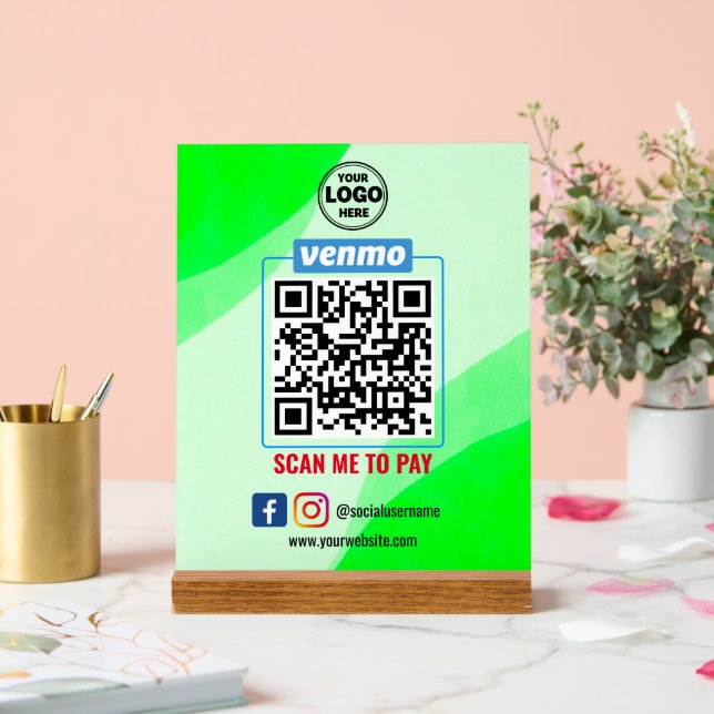 Venmo QR Code Zahlung | Recherche, um Unternehmen  Acrylschild (Hochzeit)
