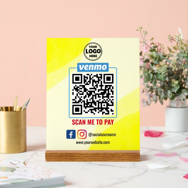 Venmo QR Code Zahlung | Recherche, um Unternehmen  Acrylschild (Hochzeit)