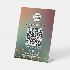 Venmo QR Code Zahlung | Scan to Pay Business Logo Sockelschild