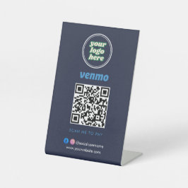 Venmo QR Code Zahlung | Scan to Pay Business Logo Sockelschild