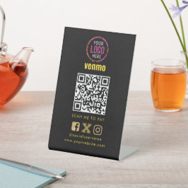 Venmo QR Code Zahlung | Scan to Pay Business Logo Sockelschild