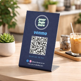 Venmo QR Code Zahlung | Scan to Pay Business Logo Sockelschild
