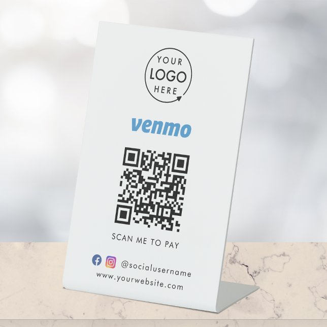 Venmo QR Code Zahlung | Scan to Pay Business Logo Sockelschild (Von Creator hochgeladen)