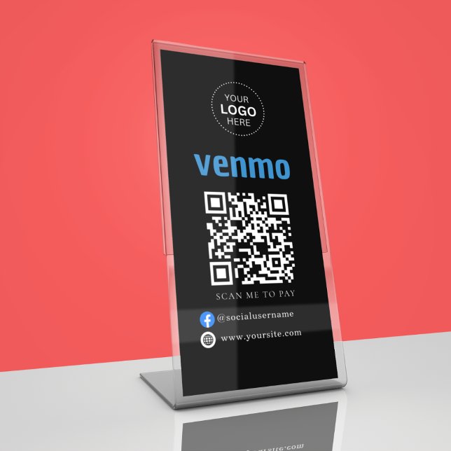 Venmo QR Code Zahlung | Scan to Pay Business Logo Sockelschild (Von Creator hochgeladen)