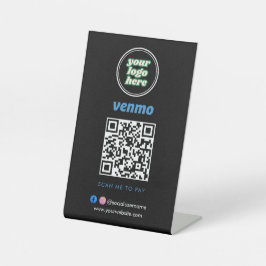 Venmo QR Code Zahlung | Scan to Pay Business Logo Sockelschild