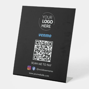 Venmo QR Code Zahlung Scannen, um schwarz zu bez Sockelschild