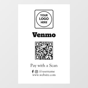 Venmo QR-Zahlung Scannen Sie zum Bezahlen der Ge Fensteraufkleber