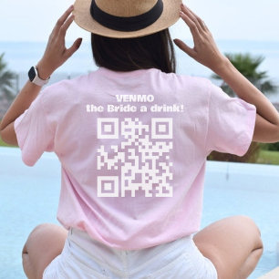 Venmo The Bridge A Drink QR Code Champagne Toast T-Shirt