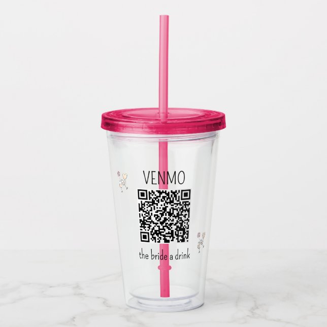 VENMO the Bridge a Drink QR Code Junggeselinnen-Ab Acryltrinkbecher (Vorderseite)