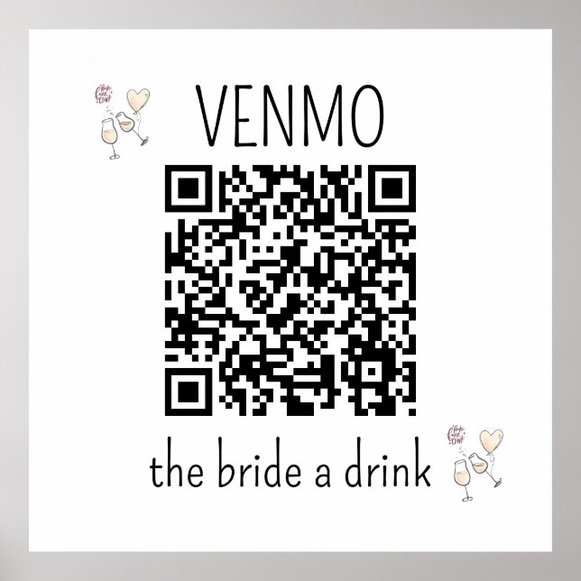 VENMO the Bridge a Drink QR Code Junggeselinnen-Ab Poster (Vorne)