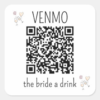 VENMO the Bridge a Drink QR Code Junggeselinnen-Ab Quadratischer Aufkleber